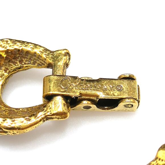 Goldette Light Topaz Rhinestone Link Bracelet, Lucite Rhinestones, 1960s Vintage - Picture 9 of 10